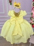 Vestido Ysa Kids Amarelo Peito Perolas - Ferreira Kids