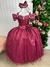 Vestido Marie Longo Manga Princesa Marsala - loja online