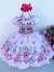 Vestido Juvenil Mimadine Temático Coruja Florido Rosa