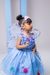 Vestido Princesa Belli Bia Jardim Encantado Azul Bebe - comprar online