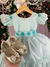 Vestido Infantil Lig Lig Verde Tiffany Cinto Florzinha - comprar online