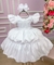 Vestido Infantil Lig Lig Branco Cinto Florzinha