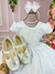 Vestido Ysa Kids Branco Peito Perolas - comprar online