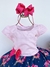 Vestido Infantil Banana Club Peito Rosa Bebê com Saia Azul Royal Florida - comprar online