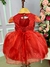 Vestido Miss Sweet Vermelho Cinto Brilho - Ferreira Kids