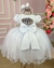 Vestido Infantil Menina Bonita Branco Florzinhas - Ferreira Kids