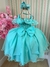 Vestido Bella Child Peito Babado Verde Tiffany - Ferreira Kids