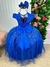 Vestido Vila Lele Longo Jardim Encantado Borboletas Azul Royal - Ferreira Kids