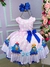 Vestido Tematicos Luxo Galinha Pintadinha Rosa e Azul