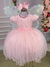 Vestido Menina Bonita Rosa Bebe Borboletas Peito de Tule - loja online