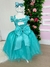 Vestido Marie Longo Manga Princesa Verde Tiffany - Ferreira Kids