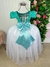 Vestido Enjoy Longo Mari Peito Rendado Verde Tiffany - Ferreira Kids