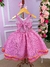 Vestido Banana Club Junino Luxo Arraia Feliz Rosa - Ferreira Kids