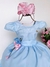 Vestido Banana Club Azul Bebe Aplique Flor - comprar online