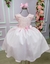 Vestido Belle Fille Peito Pérolas Rosa Bebe