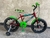 Bicicleta Aro 16 - Vermelha - Kit Acessorios Verde Jks - Rodas de Nylon Pretas