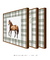 Trio Quadros Decorativos Cavalo Xadrez - loja online