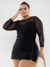 Short saia Crepe Coração Preto Plus Size - comprar online