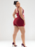 Short Saia Neoprene e Paetê Vermelho Cereja Plus Size - loja online