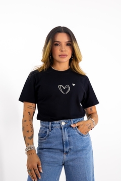 Tshirt Coração Riscas Coraçãozinho - comprar online