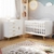 Quarto de Bebê Retrô Cômoda com Fraldário Berço 3 em 1 Ludmila Branco Bétula Carolina Baby