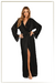 Robe longo com detalhes de renda - preto - comprar online