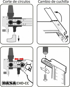 Cutter Circular compas (Corte hasta 250mm diámetro) + 2 cuchillas) - comprar online