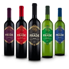 Kit com 5 vinhos Do Frade Tinto Suave, Tinto Seco, Branco Suave, Branco Seco, Demi-Sec