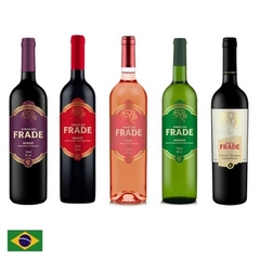 Kit com 5 Vinhos Do Frade Tinto Suave e Seco, Cabernet, Branco Suave e Rose