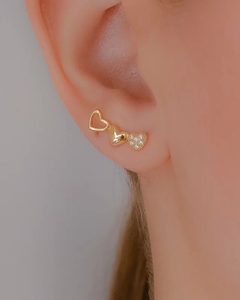 Brinco Mini Ear Cuff Corações