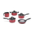 Batería De Cocina Brinox 5 Piezas Rojo Linea Maple - comprar online