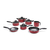 Batería De Cocina Brinox 7 Piezas Rojo Linea Maple - comprar online