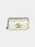 Bolsa Gucci GG Marmont Super Mini na cor off-white com detalhe em couro e fecho em metal dourado. Mix & Match Second Hand