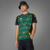 Camisa de torcedor da Seleção Jamaica II 24/25, modelo masculino da Adidas, com design em verde e preto, detalhes em amarelo.