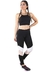 Academia Cropped Preto + Calça Fitness Preto Com Faixas Rosê e Branco Conjunto Fitness | REF: LX061