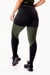 Calça Legging Fitness Academia Cintura Alta Preta com Detalhes em Verde Militar | REF: SV2 na internet