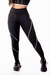 Calça Legging Fitness Academia Cintura Alta Preta com Detalhe Lateral em Vivo Branco | REF: SV36