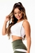 Top Cropped Academia Branco com Vivo Verde Militar Fitness | REF: SV15 - comprar online