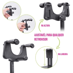 Suporte para Celular Smartphone com Apoio no Retrovisor Extensível Giro 360º na internet