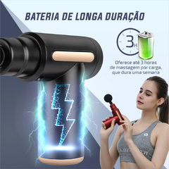 Portátil Profissional Massageador Elétrico Alta Frequência Muscular Pistola Massagem Gun - JaraguaShop