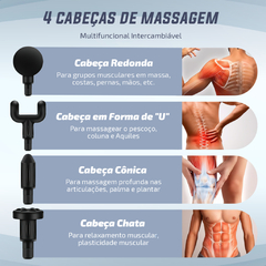 Portátil Profissional Massageador Elétrico Alta Frequência Muscular Pistola Massagem Gun - loja online