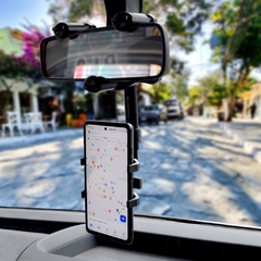 Suporte para Celular Smartphone com Apoio no Retrovisor Extensível Giro 360º - comprar online