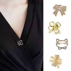 Conjunto de broches floridos de metal para mulheres - loja online