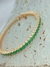 PULSEIRA RIVIERA VERDE- FOLHADO A OURO