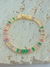 PULSEIRA BAGUETE 4mm COLORIDO COM FECHO JOIA BANHADA A OURO 18K