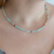 Collar de piedra Larimar Imperial cuentas 4 mm con cadena de regulación y cierre de acero quirúrgico.