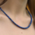 Choker de lapizlásuli y acero comunicación chakra garganta