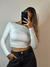 Cropped Basic Manga Longa Branco - loja online