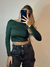 Cropped Basic Manga Longa Verde Militar - CORA