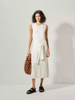 Vestido Anselmi com amarração off white na internet